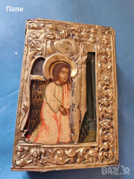 Руска икона с имперска ,царска проба 84. Датирана 1882 г., снимка 1