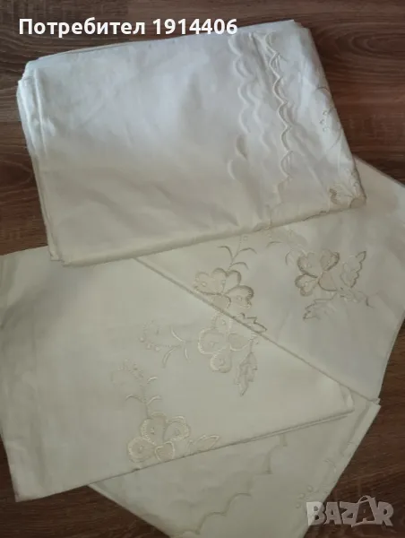 Спален комплект с бродерия - 2 бр., снимка 1