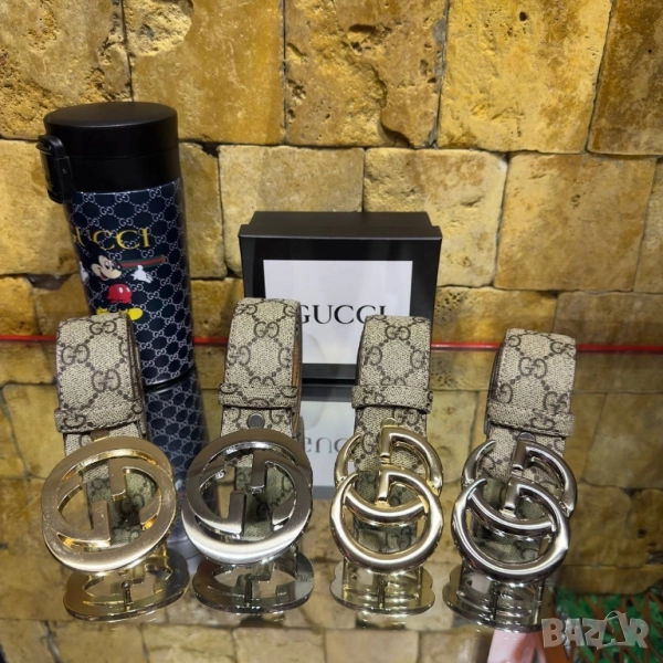 колани Gucci Leather Belt от естествена кожа в кутия , снимка 1