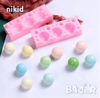 3d  топче топчета 2 части силиконов молд форма фондан гипс близалки , снимка 1