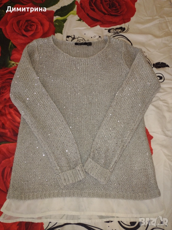 Дамска плетена блузка с пайети, снимка 1