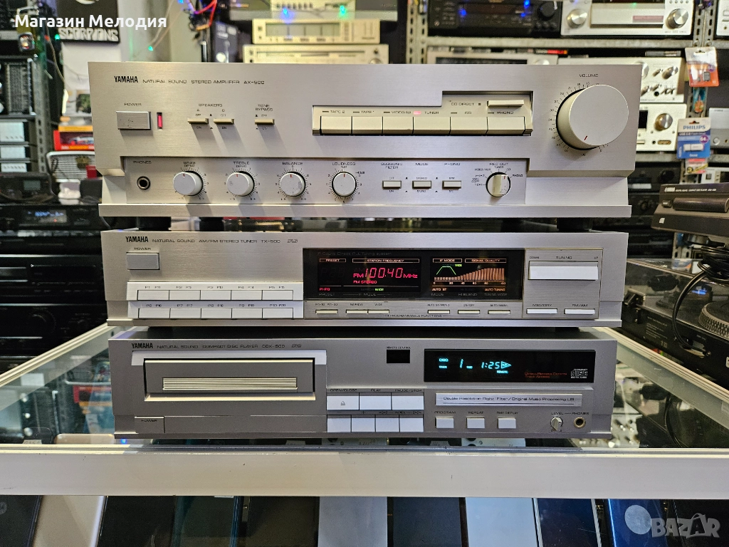 Страхотна аудиосистема YAMAHA В отлично техническо и визуално състояние. Усилвател Yamaha AX-500 + т, снимка 1