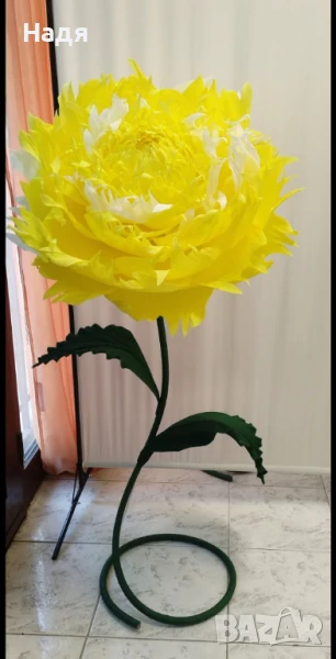 Цветя от креп хартия за декорация фотосесия парти танци, снимка 1