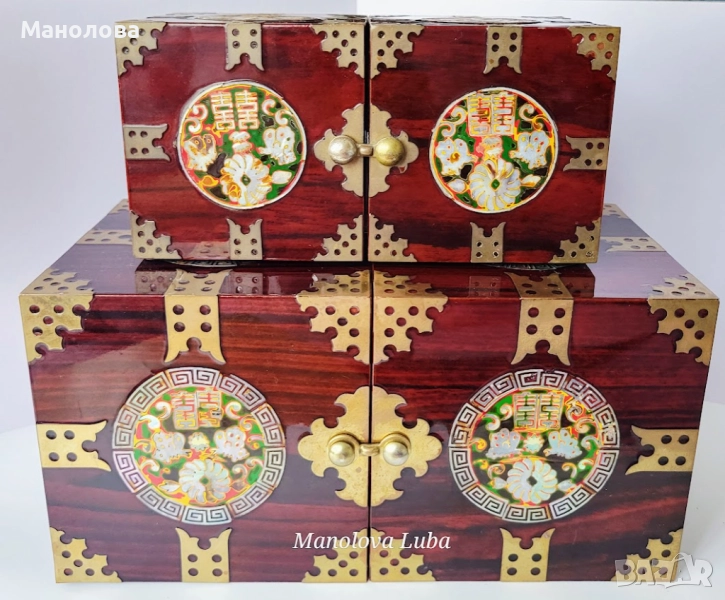 Две корейски кутии за бижута Najeonchilgi (나전칠기)., снимка 1