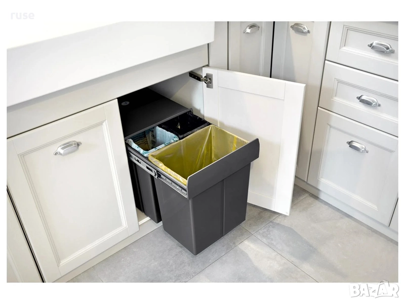НОВИ! Вградена кофа за отпадъци кош за вграждане плавно затваряне 38 л, снимка 1