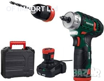Винтоверт PARKSIDE 12V Li-Ion 2 в 1 със Зарядно и Батерия PBSA 12 B1, снимка 1
