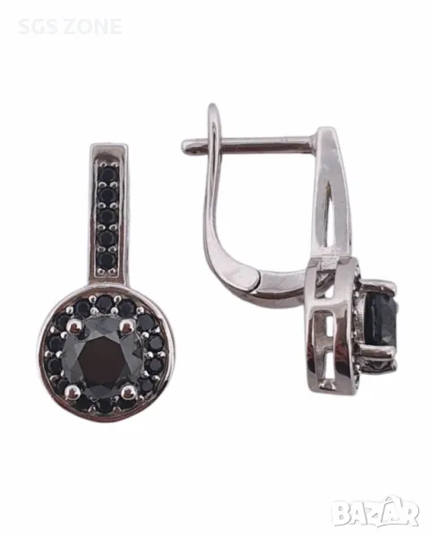 Обеци с Естествен Диамант, снимка 1