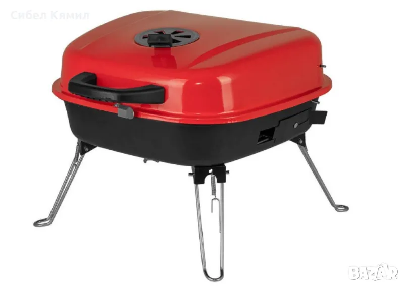 Барбекю Muhler, червено с капак, 40x40cm, снимка 1