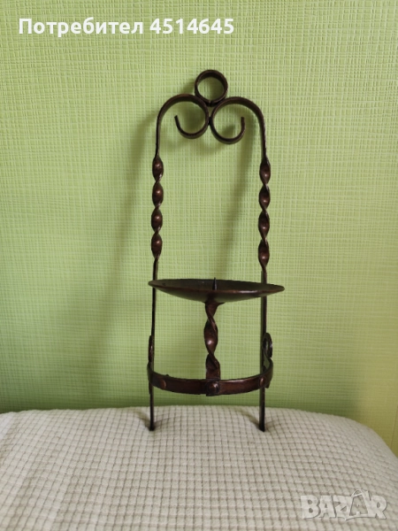 Свещник стенен желязо вис.33 см, снимка 1