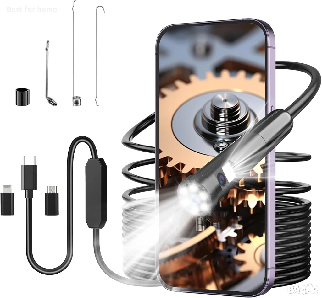 Ендоскопска инспекционна камера Hopefox със светлина, снимка 1