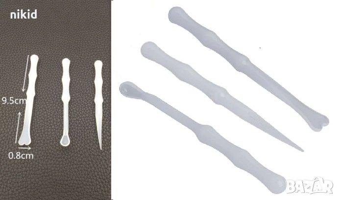 3 бр инструмента инструменти силиконови за работа с епоксидна смола за бижутетство и др, снимка 1