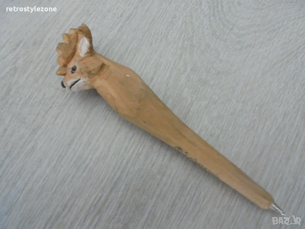 № 8447 Стара дървена химикалка – фигура елен  , снимка 1