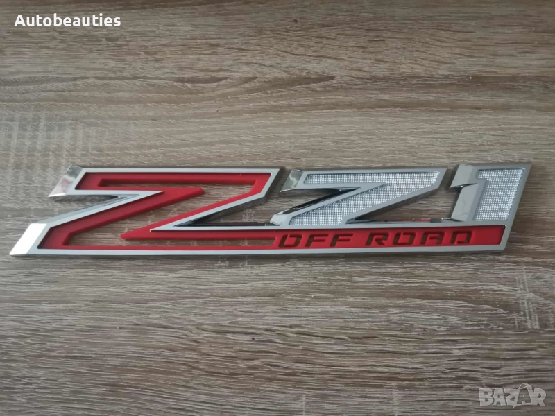 Chevrolet Z71 Offroad сребристо с червено емблема, снимка 1