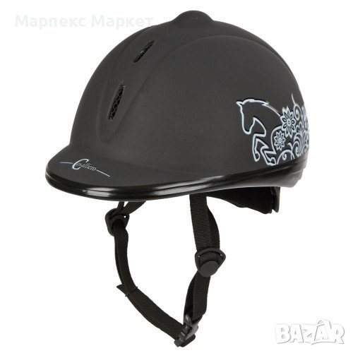 Детска каска за езда Helmet Beauty - черна, снимка 1