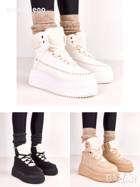 Дамски изолирани боти до глезена на платформа Lorraine, 3цвята , снимка 1