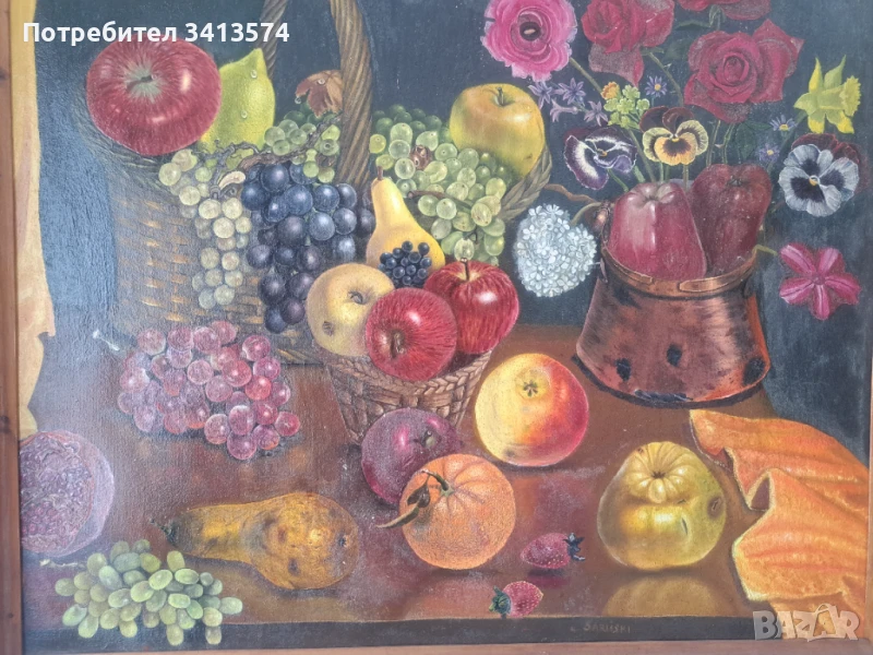  Стара картина .Маслена,платно, снимка 1