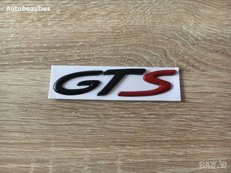 Порше Porsche GTS надпис емблема черен с червено, снимка 1