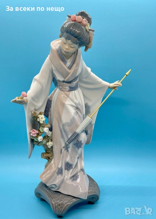 Lladro Spain  Japanese Geisha “Teruko” w/ Folded Parasol  “Гейшата” Код P1697, снимка 1