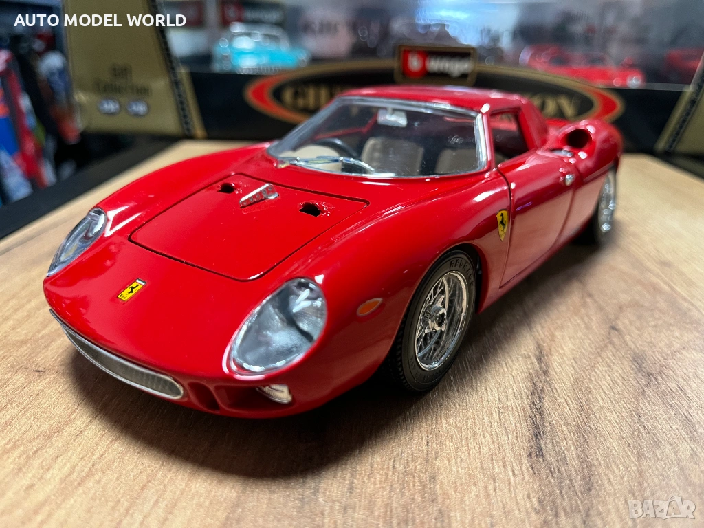 BBURAGO колекционерски модел FERRARI 250 LEMANS 1965г. 1:18 мащаб 59 лв. / 30.17 €, снимка 1