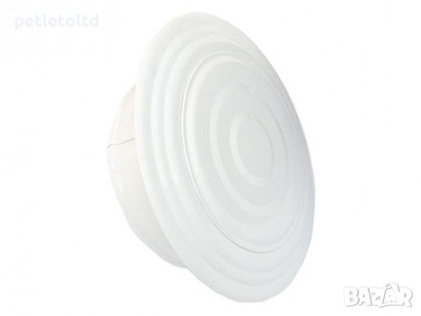 Розетка за комин от поцинкована ламарина 0,5мм с пластифицирано бяло покритие RAL 9002 Размер: Ф 130, снимка 1