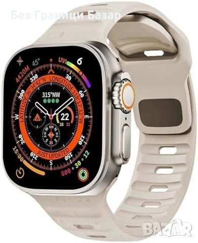 Нова Силиконова каишка за Смарт часовник Apple Watch Ultra 49mm Водоустойчив Стилен, снимка 1
