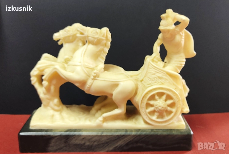 Прекрасна винтидж статуетка - римска колесница, снимка 1