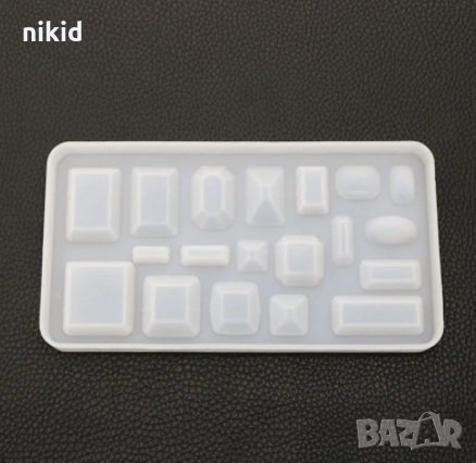 Квадрати правоъгълници камъни силиконов молд форма фондан шоколад смола , снимка 1