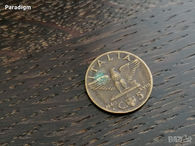 Монета - Италия - 5 чентесими | 1940г., снимка 1
