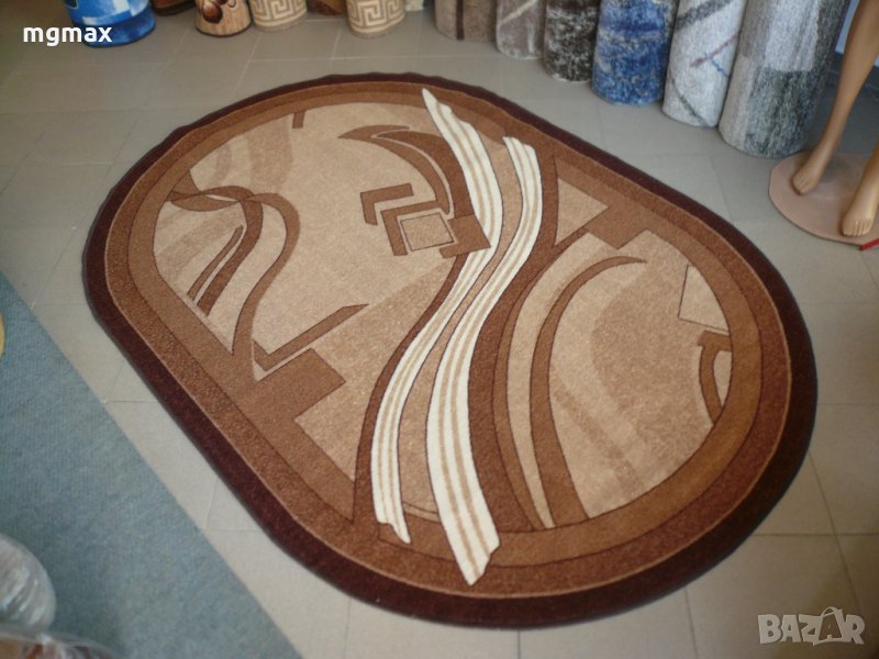 Мокетени килими модел 79 кафяв елипса, снимка 1