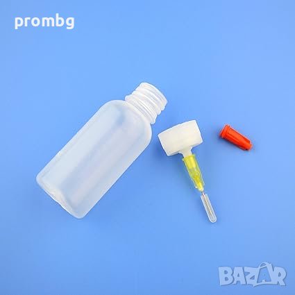 контейнер с дозатор 50 мл, бутилка с апликатор и дозираща игла, игли, за лепило , снимка 1