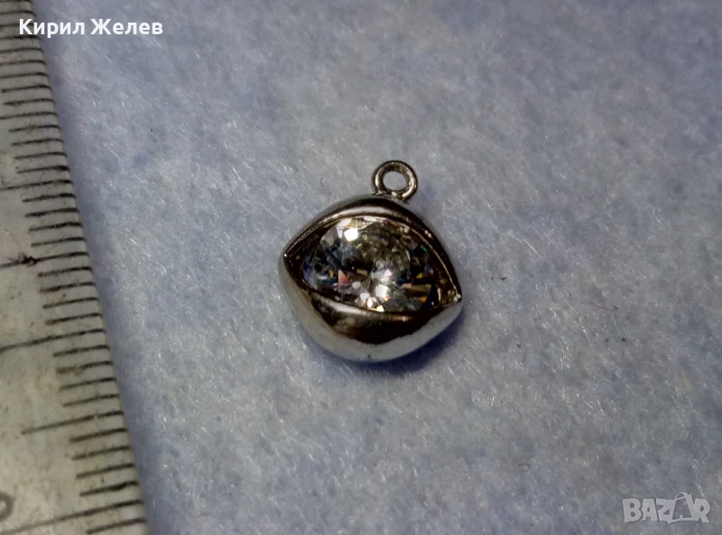 СКЪПОЦЕНЕН РОДИРАН МЕДЕН МЕНДАНТ - ОКО с ЮВЕЛИРНО ФАСЕТИРАН БЛЕСТЯЩ ФИАНИТ 27422, снимка 1
