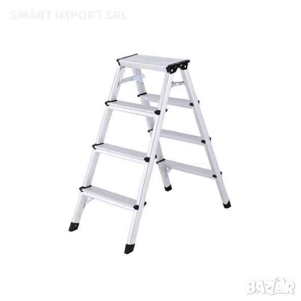 Алуминиева сгъваема стълба KMH1204, 2x4 стъпала, снимка 1