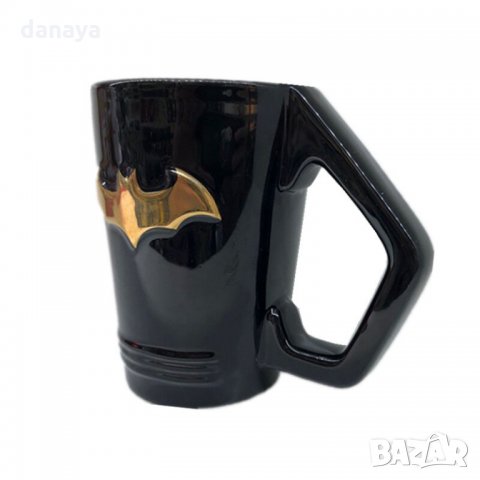 1355 Черна керамична чаша БАТМАН, снимка 2 - Чаши - 27854451