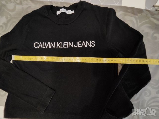 Calvin Klein дамски черен къс топ с дълъг ръкав, XS , снимка 6 - Корсети, бюстиета, топове - 40532270