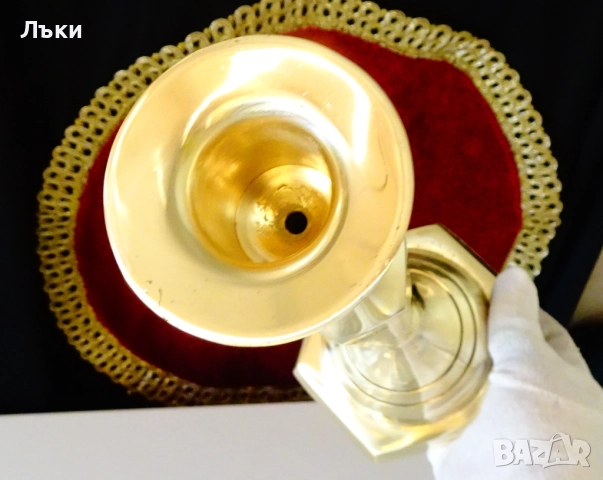 Бронзов свещник 33 см.,1.1 кг.,Art Deco. , снимка 3 - Антикварни и старинни предмети - 52345582