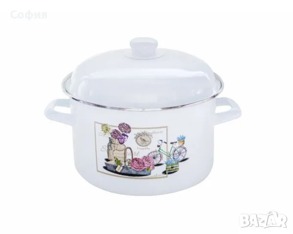 Емайлирана тенджера с капак Brio POMAHC, снимка 1