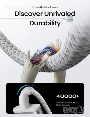 LISEN Кабел за бързо зареждане USB C към Magsafe 3, 2 метра, 140 W, за McAcbook  Air M2 M3 2023/2022, снимка 4 - Кабели и адаптери - 50854335