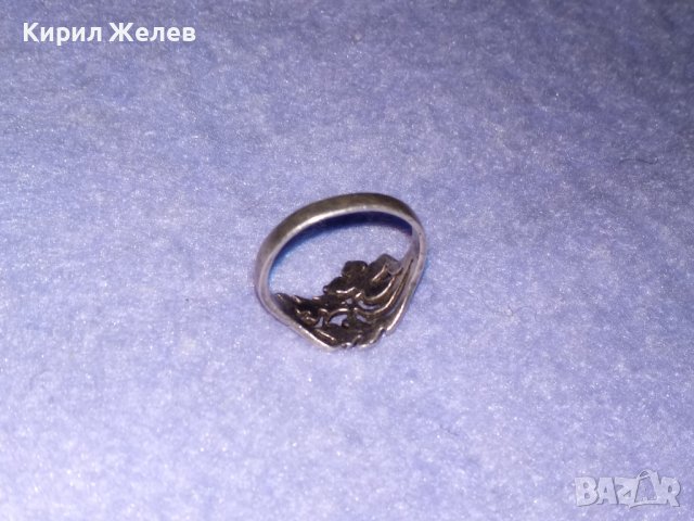 СТАРИНЕН ФЛОРАЛЕН СРЕБЪРЕН АР НУВО ПРЪСТЕН ВИСОКА ПРОБА СРЕБРО МАЙСТОРСКА АЖУРНА ИЗРАБОТКА 35017, снимка 10 - Антикварни и старинни предмети - 39460973