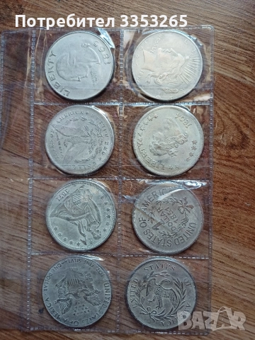 Лот с реплики на щатски долари от 18,19 и 20-ти век, снимка 3 - Нумизматика и бонистика - 51524274