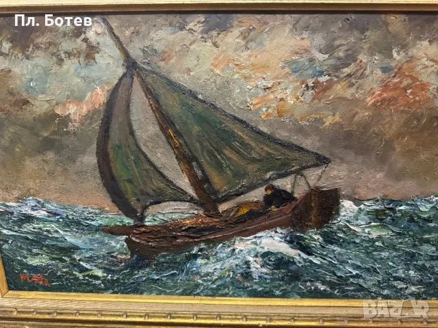 Стара маслена картина, снимка 2 - Картини - 48290737