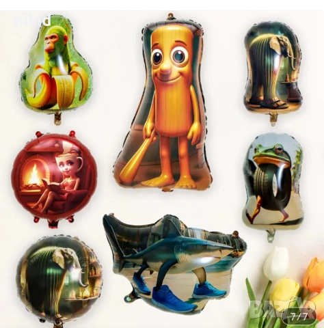 7 вида ITALIAN BRAINROT фолио фолиев балон хелий или въздух