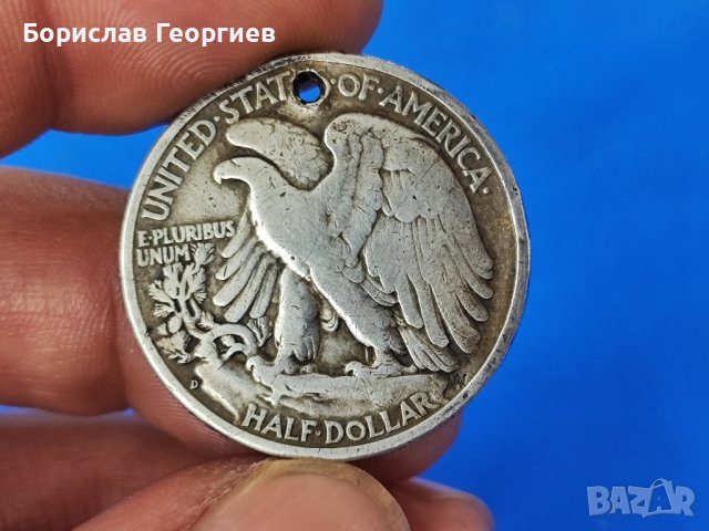 Сребърна монета Half Dollar 1938 г, снимка 2 - Нумизматика и бонистика - 43582665