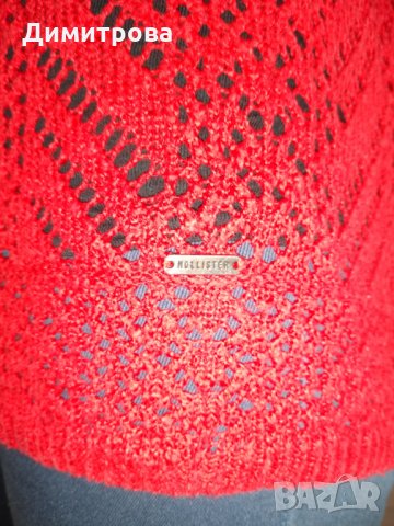 Червена плетена блуза, снимка 2 - Блузи с дълъг ръкав и пуловери - 27455712
