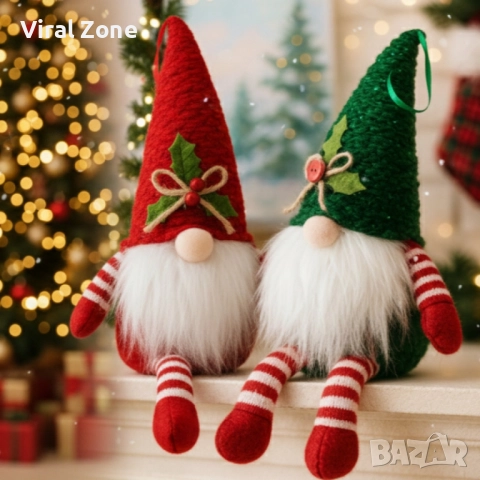 Коледна играчка джудже – Перфектна украса за елха и дом, снимка 6 - Декорация за дома - 52543752