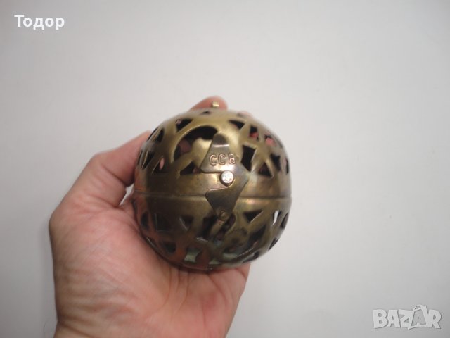 Ажурен бронзов свещник топка  маркиран , снимка 7 - Декорация за дома - 43559678
