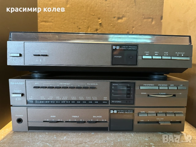 ресивър , грамофон и тонколони "SHARP SA-101", снимка 2 - Ресийвъри, усилватели, смесителни пултове - 53283796