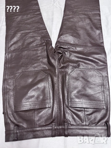Кафяв мъжки кожен панталон от естествена кожа, снимка 4 - Панталони - 53576439