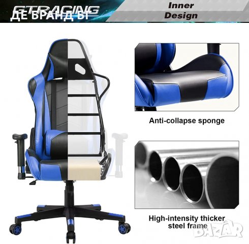Геймърски стол / офис стол GT099-BLUE, снимка 3 - Столове - 35095732