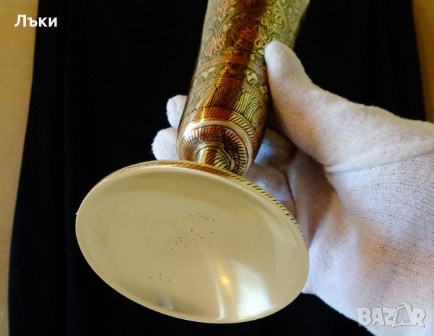 Царски бронзов бокал за вино,клетъчен емайл. , снимка 8 - Антикварни и старинни предмети - 32667102