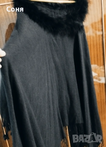 Пончо с яка от естествена кожа, снимка 9 - Палта, манта - 53067847